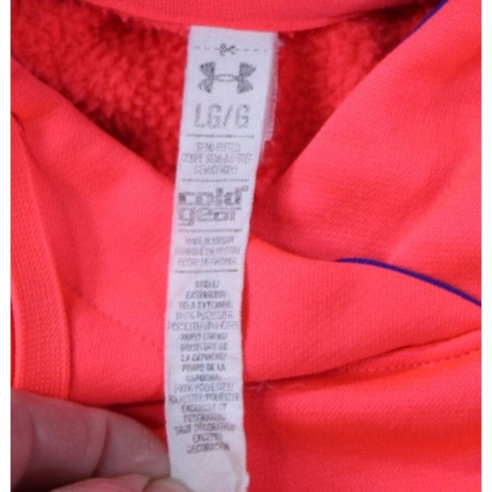 Under Armour Womens Coldgear Orange & Blue Hoodie Sweatshirt LG/G - Picture 2 of 9